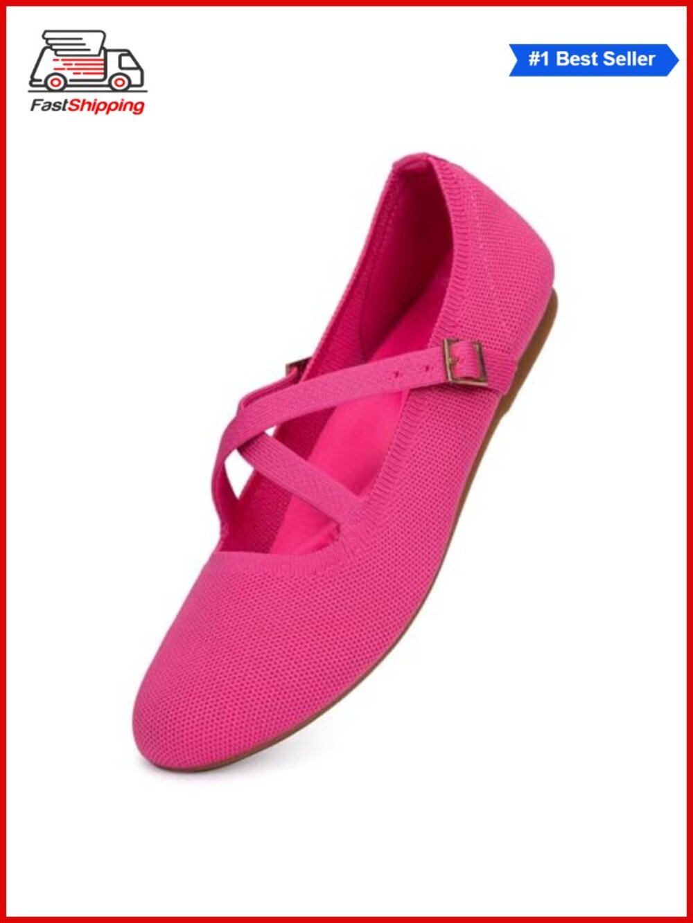 Mary Jane Flats Knit Ballet Criss Cross Ankle Strap Comfort Shoes